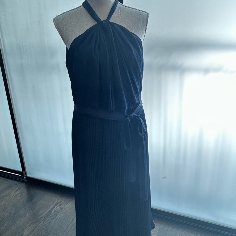 Ann Taylor Elegant Navy Halter Dress